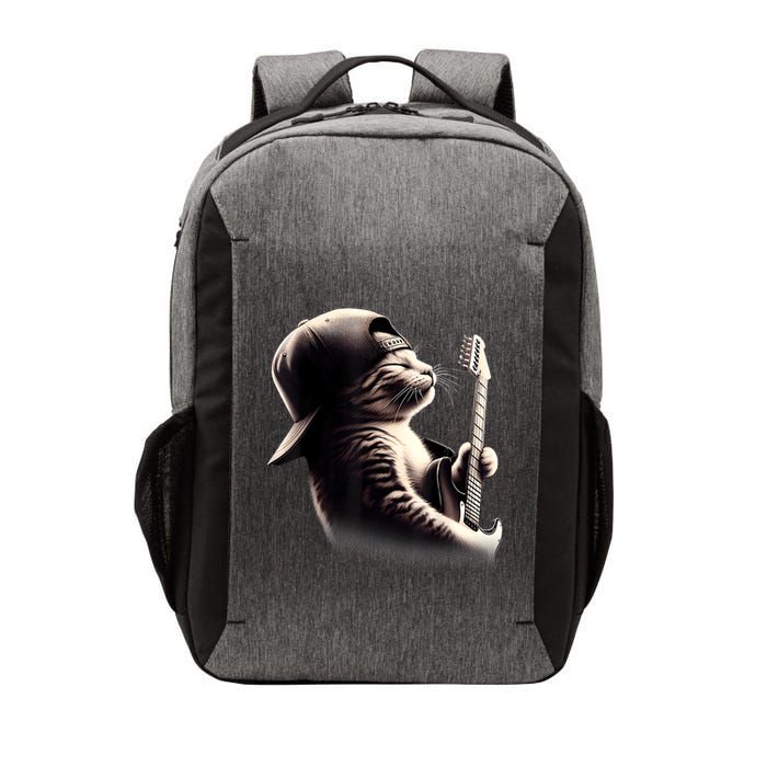 Cat Playing Guitar Funny Rock Music Guitar Cat Vector Backpack