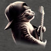 Cat Playing Guitar Funny Rock Music Guitar Cat Vector Backpack