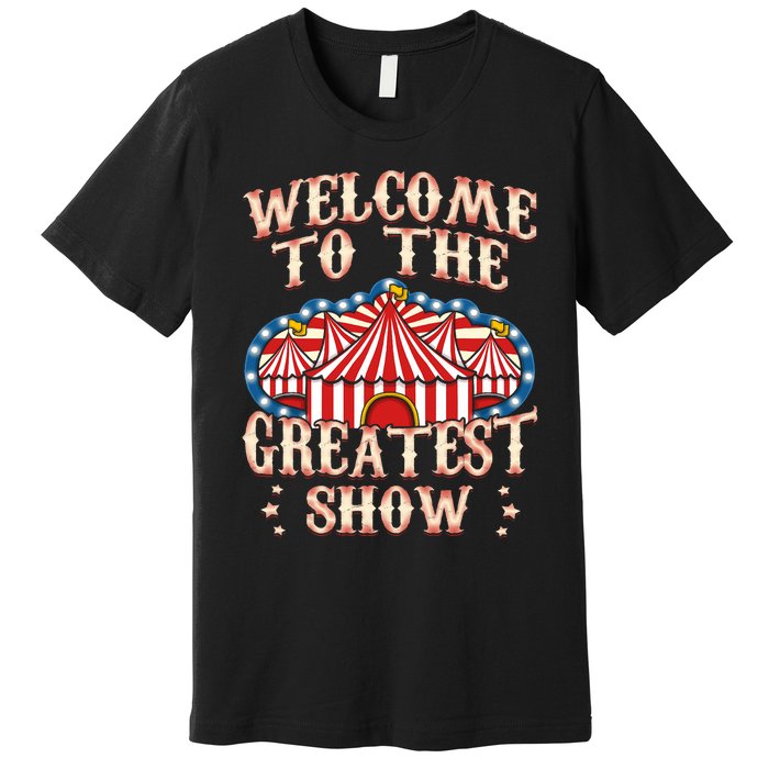 Circus Party Gift Clown Lion Fire Ring Acrobat Funny Premium T-Shirt