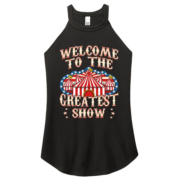 Circus Party Gift Clown Lion Fire Ring Acrobat Funny Women's Perfect Tri Rocker Tank