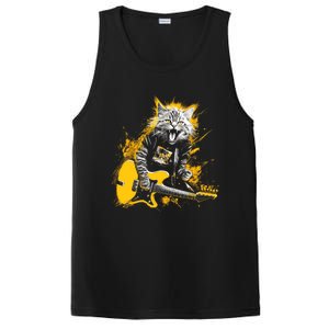 Cat Playing Guitar Kitten Plays Guitarist Rockstar PosiCharge Competitor Tank