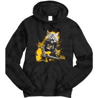 Cat Playing Guitar Kitten Plays Guitarist Rockstar Tie Dye Hoodie