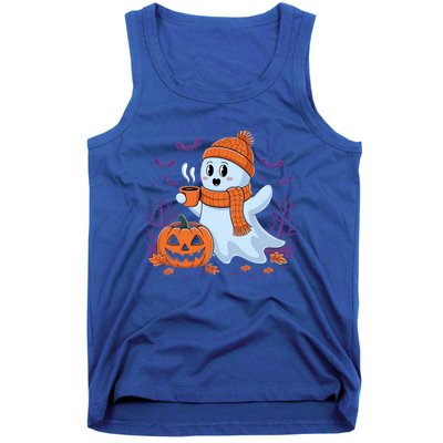 Cute Pumpkin Ghost Ing Coffee Halloween Ghost Fall Fans Gift Tank Top