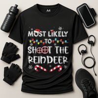 Christmas Party Game Reindeer Shooting Contest Performance Shirt