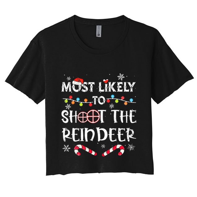 Christmas Party Game Reindeer Shooting Contest Crop Top