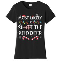 Christmas Party Game Reindeer Shooting Contest Women's T-Shirt