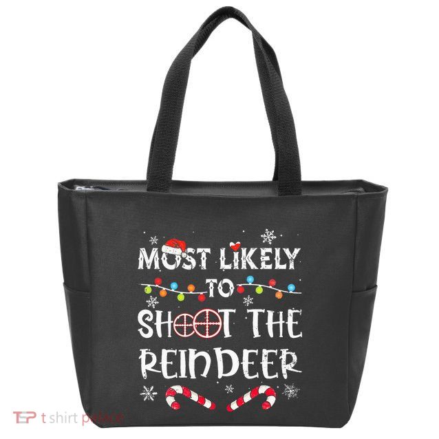Christmas Party Game Reindeer Shooting Contest Zip Tote Bag