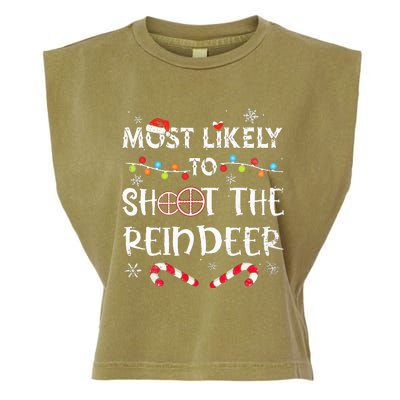 Christmas Party Game Reindeer Shooting Contest Garment-Dyed Women's Muscle Tee