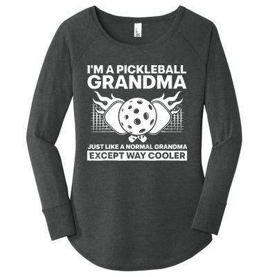 Cool Pickleball Grandma Art For Wo Mom Pickleball Player Women's Perfect Tri Tunic Long Sleeve Shirt