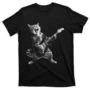 Cat Playing Guitar Rock And Roll Rock Star T-Shirt