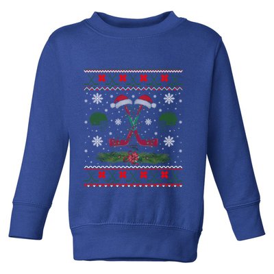 Christmas Pajama Hockey Ball Lover Cute Santa Hat Lights Gift Toddler Sweatshirt