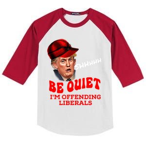 Christmas Political Humor Xmas Saying Pro Trump Anti Biden Gift Kids Colorblock Raglan Jersey