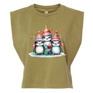 Christmas Penguins Happy Holiday Xmas Penguins Lover Great Gift Garment-Dyed Women's Muscle Tee