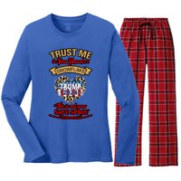 Christmas Political Humor Xmas Saying Pro Trump Anti Biden Gift Women's Long Sleeve Flannel Pajama Set 