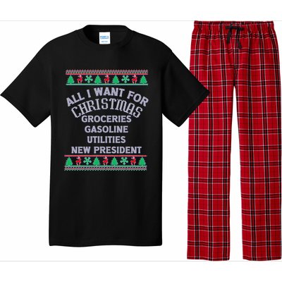 Christmas Political Humor Xmas Saying Pro Trump Anti Biden Gift Pajama Set