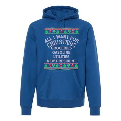 Christmas Political Humor Xmas Saying Pro Trump Anti Biden Gift Premium Hoodie