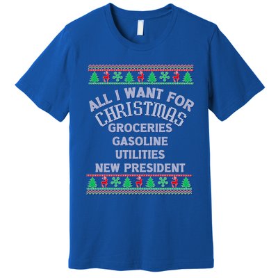 Christmas Political Humor Xmas Saying Pro Trump Anti Biden Gift Premium T-Shirt