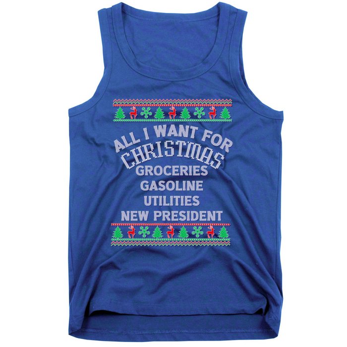 Christmas Political Humor Xmas Saying Pro Trump Anti Biden Gift Tank Top