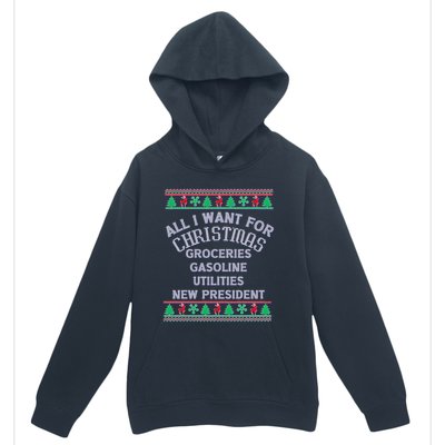 Christmas Political Humor Xmas Saying Pro Trump Anti Biden Gift Urban Pullover Hoodie