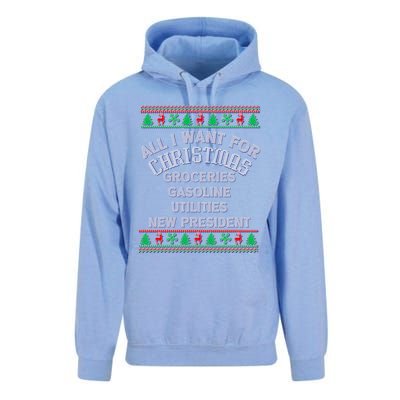 Christmas Political Humor Xmas Saying Pro Trump Anti Biden Gift Unisex Surf Hoodie