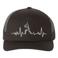 Cricket Player Heartbeat Gift EKG Cricket Fans Lover Funny Yupoong Adult 5-Panel Trucker Hat