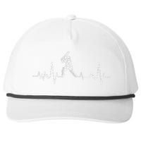 Cricket Player Heartbeat Gift EKG Cricket Fans Lover Funny Snapback Five-Panel Rope Hat