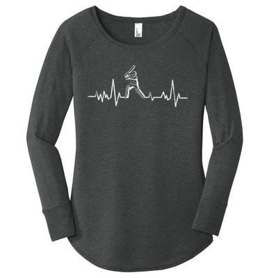 Cricket Player Heartbeat Gift EKG Cricket Fans Lover Funny Women's Perfect Tri Tunic Long Sleeve Shirt