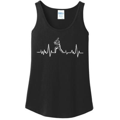 Cricket Player Heartbeat Gift EKG Cricket Fans Lover Funny Ladies Essential Tank