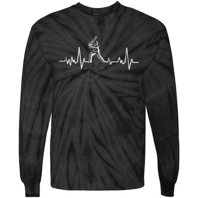 Cricket Player Heartbeat Gift EKG Cricket Fans Lover Funny Tie-Dye Long Sleeve Shirt