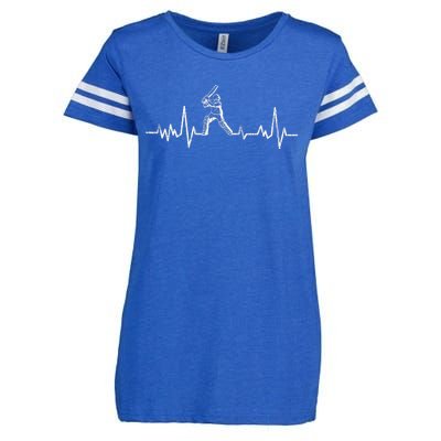 Cricket Player Heartbeat Gift EKG Cricket Fans Lover Funny Enza Ladies Jersey Football T-Shirt