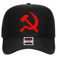 Communist Propaganda Hammer And Sickle High Crown Mesh Back Trucker Hat