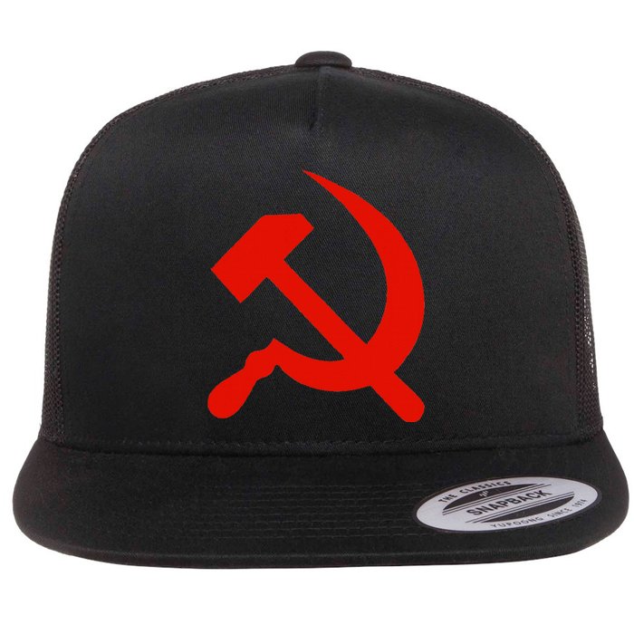 Communist Propaganda Hammer And Sickle Flat Bill Trucker Hat