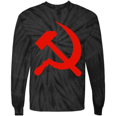 Communist Propaganda Hammer And Sickle Tie-Dye Long Sleeve Shirt