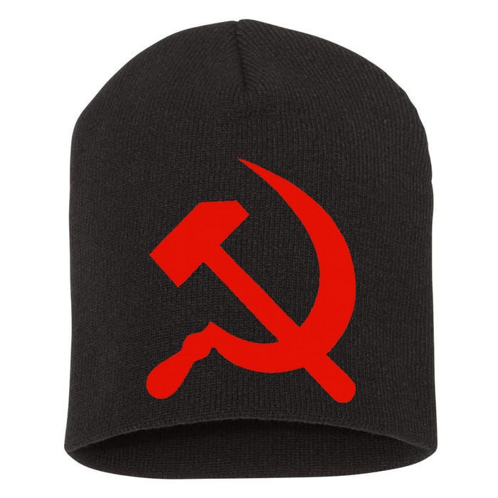 Communist Propaganda Hammer And Sickle Short Acrylic Beanie