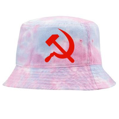 Communist Propaganda Hammer And Sickle Tie-Dyed Bucket Hat