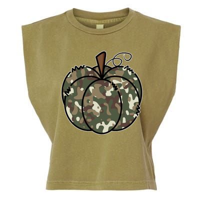 Camouflage Pumpkin Holiday Garment-Dyed Women's Muscle Tee