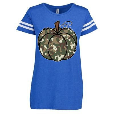 Camouflage Pumpkin Holiday Enza Ladies Jersey Football T-Shirt