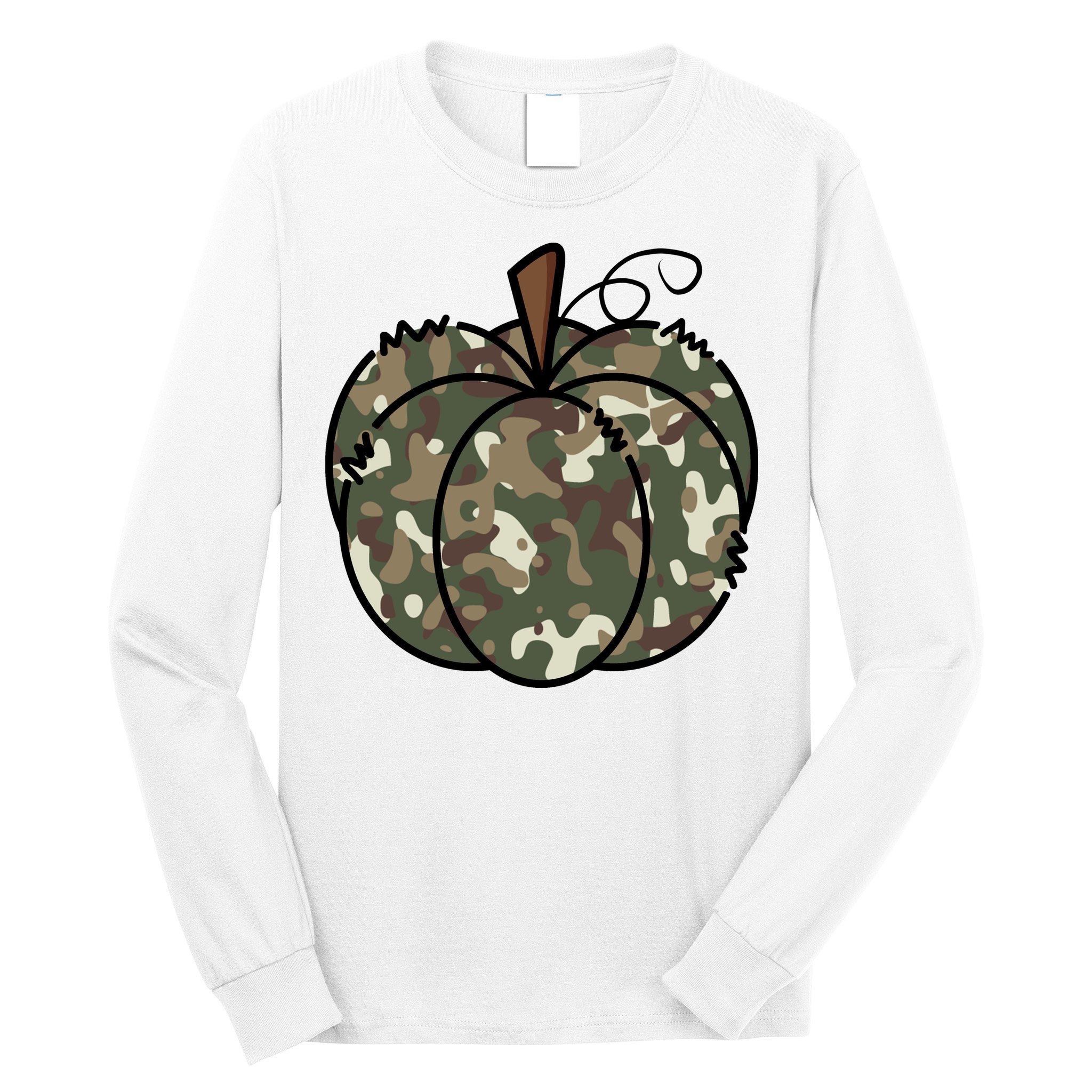 Camouflage Pumpkin Holiday Long Sleeve Shirt