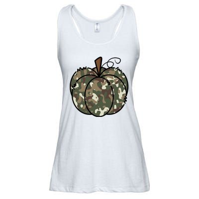 Camouflage Pumpkin Holiday Ladies Essential Flowy Tank