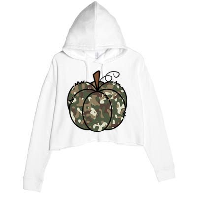 Camouflage Pumpkin Holiday Crop Fleece Hoodie