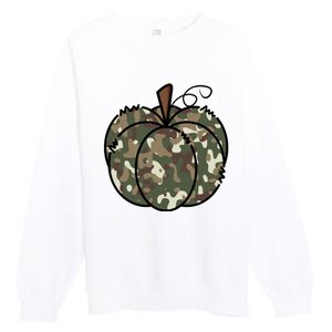 Camouflage Pumpkin Holiday Premium Crewneck Sweatshirt