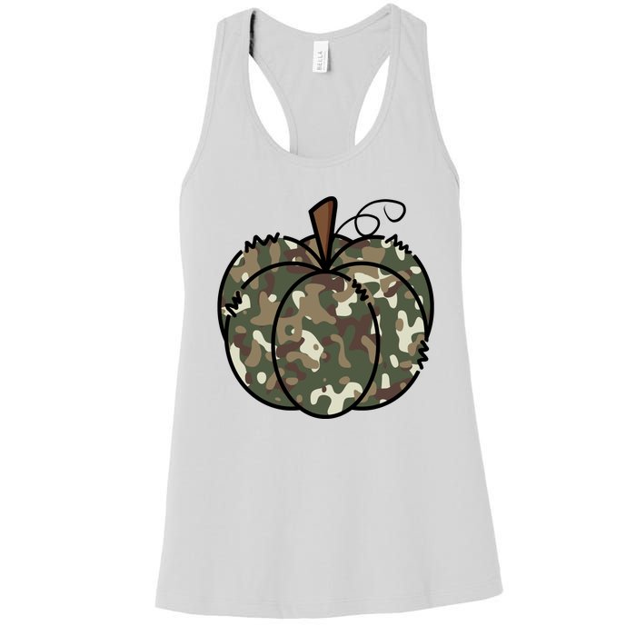 Camouflage Pumpkin Holiday Women's Racerback Tank