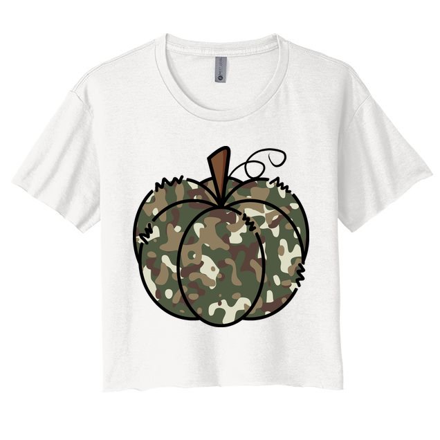 Camouflage Pumpkin Holiday Crop Top