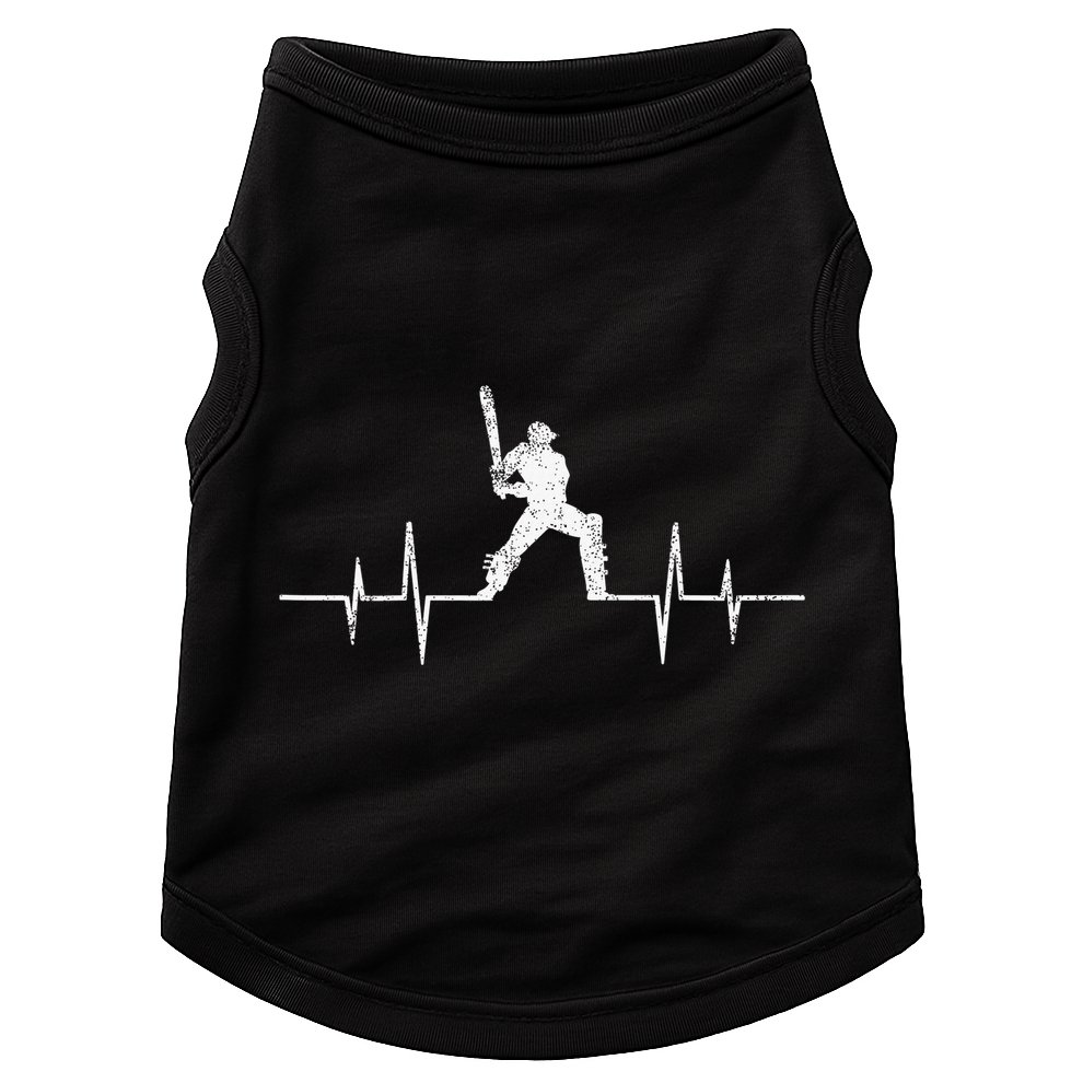 Cricket Player Heartbeat Gift EKG Cricket Fans Lover Funny Doggie Tank