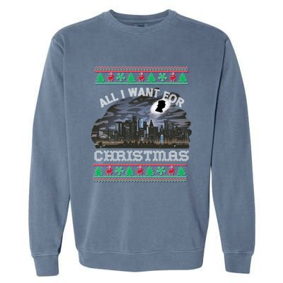 Christmas Political Humor Xmas Saying Pro Trump Anti Biden Cute Gift Garment-Dyed Sweatshirt