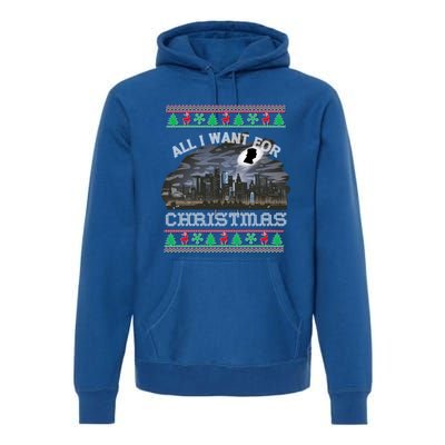 Christmas Political Humor Xmas Saying Pro Trump Anti Biden Cute Gift Premium Hoodie