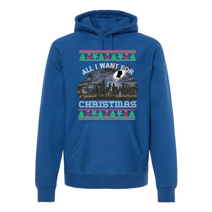 Christmas Political Humor Xmas Saying Pro Trump Anti Biden Cute Gift Premium Hoodie