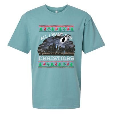 Christmas Political Humor Xmas Saying Pro Trump Anti Biden Cute Gift Sueded Cloud Jersey T-Shirt