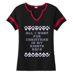 Christmas Political Humor Xmas Saying Pro Trump Anti Biden Gift Ladies Halftime Notch Neck Tee