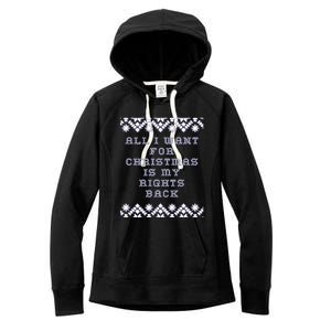 Christmas Political Humor Xmas Saying Pro Trump Anti Biden Gift Women's Fleece Hoodie